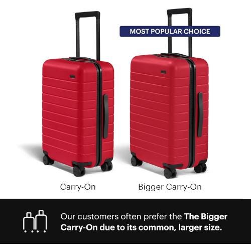 Away The Carry-On Luggage, 22-inch Lightweight Hardside Spinner Suitcase | Durable & Lightweight, Premium 360° Spinner Wheels, Interior Compression System, TSA-Approved Lock, Cherry Red