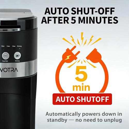 Single Serve Coffee Maker for Pods & Ground Coffee, 6 to 14oz Brew Sizes, Strong Brew Option, Fast Brewing, Compact Design with Removable 40oz Reservoir, Travel Mug Friendly