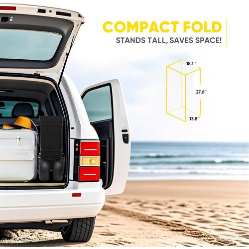 Heavy Duty Beach Wagon with 9 Big Sand-Proof Wheels – 440lb Capacity, Sekey 200L Oversized Foldable Cart | Adjustable Handle & All-Terrain Tires for Sand, Camping, Groceries. Black