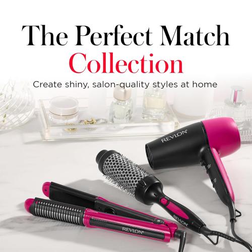REVLON Perfect Match Hot Styler - Heated Brush to Style and Extend Blowouts, Hot Brush for Curls, Body, and Volume, Reduces Frizz and Boosts Shine