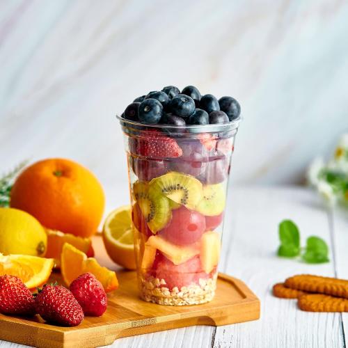 Lilymicky [90 Sets] 20 oz Clear Plastic Cups With Flat Lids, Disposable Drinking Cups, 20 oz Plastic Cups for Ice Coffee, Smoothie, Slurpee, or Any Cold Drinks