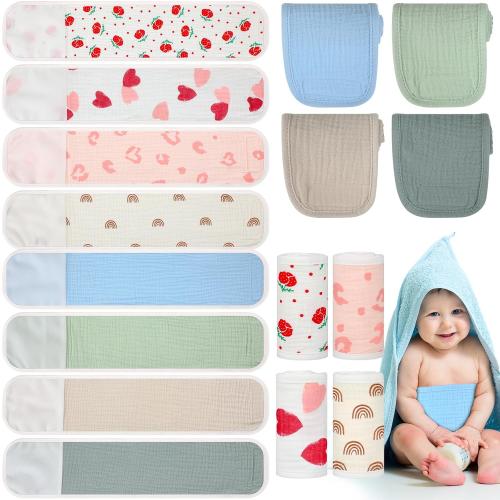 Vabean 8 Pcs Baby Infant Umbilical Cord Comfort Adjustable Cotton Belly Band for Protection, Baby Gifts for 0 To12 Months (Cute)