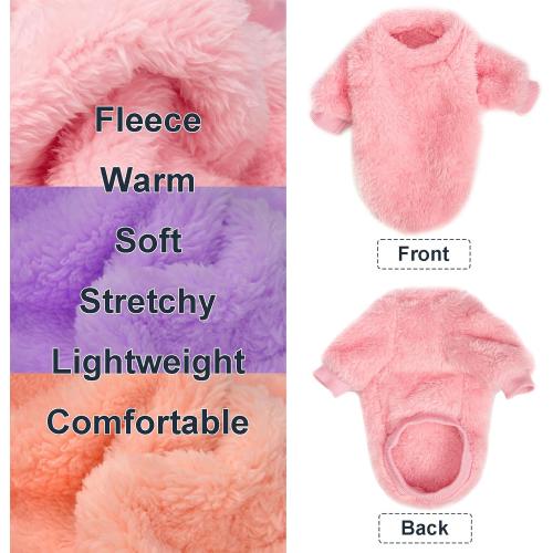 One size Dog Sweater, 3 Pack Dog Sweaters for Small Dogs, Dog Clothes for Small Dogs Girl Boy, Ultra Soft and Warm Puppy Sweater Dog Coat for Winter Christmas (S, Pink Purple Peach)