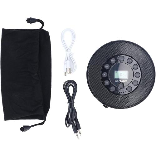 Portable CD Player with Speaker and Anti Skip CD Player for Car MP3 Compatibility Support Recording to USB Built-in Microphone (Black)