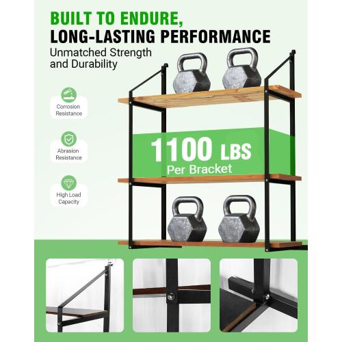 Shipping Container Shelves Shelving Brackets, Heavy-Duty 3-Tier Shelf Bracket 19(D) x 52(H) Universal Storage Racks for Cargo Containers - 2 Packs