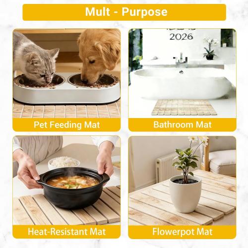Dish Drying Mats for Kitchen Counter, Fast-Absorbing ,Dark Wood Grain