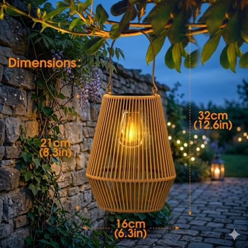 Solar Lanterns Outdoor Waterproof, KagoLing Solar Lanterns Outdoor Gifts for Women Mom Grandma Hanging Solar Lights Outdoor Garden Decor for Outside, Yard, Patio, Porch, Trees, Lawn, Pathway, 2 Pack