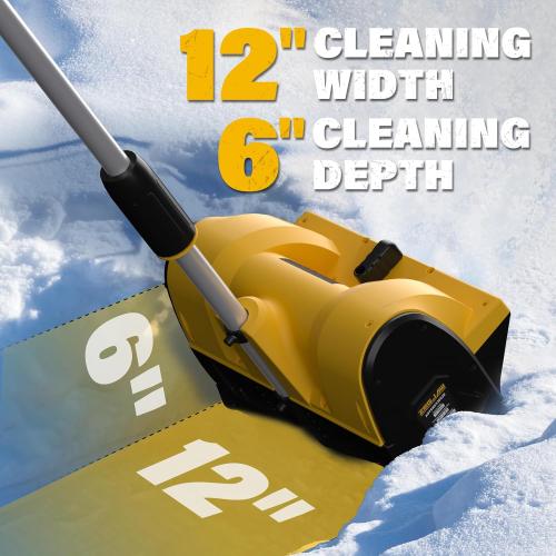 Cordless Snow Shovel,20V 12-Inch Electric Snow Shovel, Snow Blower Cordless with Directional Plate and Adjustable Front Handle