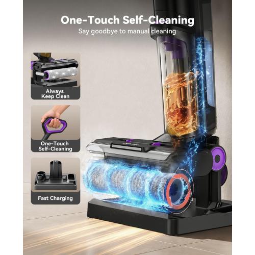 Wet Dry Vacuum Cleaner 20,000Pa,50Mins Runtime Cleaning Area 3013ft²,Cordless Vacuum Cleaner, Cordless Vacuum and Mop All in One,Self-Cleaning for Hard Floors Sticky Messes and Pet Hair H15Set ‼️has stains and dust‼️and may come with missing pieces ‼️