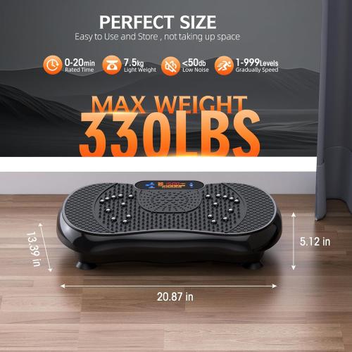 Vibration Plate Exercise Machine, PBYRD Lymphatic Drainage Machine for Weight Loss, Full Body Workout Vibrate Fitness Platform, Helps Toning Shaping Wellness Home Gyms Workout - Max User Weight 330lbs
