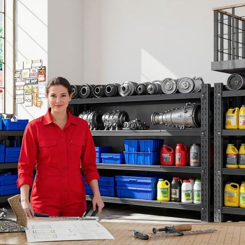 5000LBS Garage Shelving 59 W Heavy Duty Storage Shelves, 4 Tier Industrial Adjustable Metal Shelves, Shelving Units for Garages, Warehouses