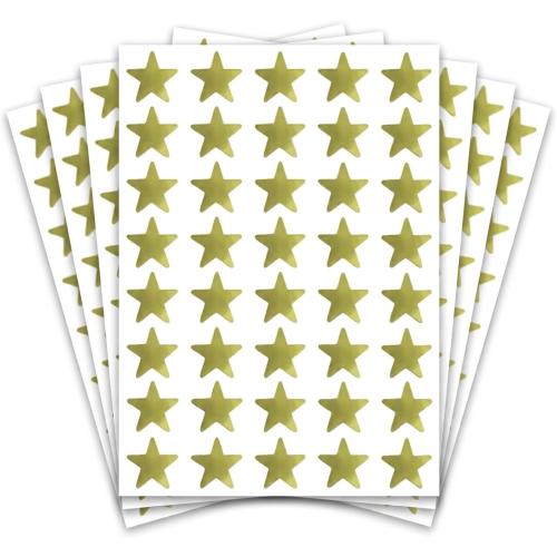 1000 Pack, Gold Foil Star Metallic Stickers, 0.6 Diameter