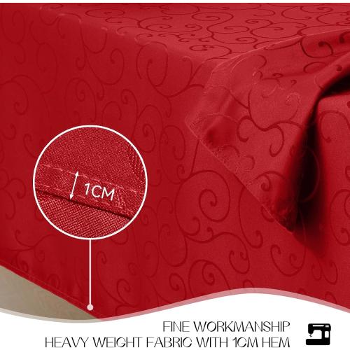 Romanstile Red Christmas Jacquard Rectangle Tablecloth, 60 x 84 Inch