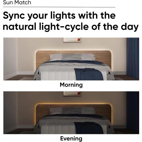 Wyze Lifestyle Light Strip, 16.4ft WiFi LED Strip Lights with 16 Million Colors, RGB, Music Sync, Sun Mode, Timer, Indoor, Compatible with Alexa Google Assistant