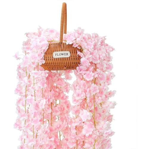 6PC 35.4FT Cherry Blossom Flowers Garland Vine for Decoration