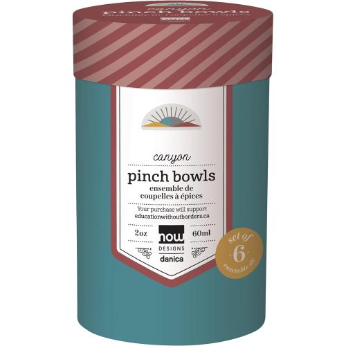 Now Designs Canyon Ceramic Pinch Bowl Set, Soy Sauce Dish, Set of 6, 2 oz