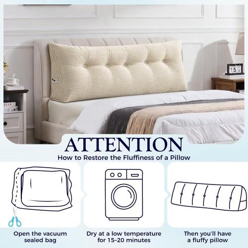 Triangular Headboard Pillow Backrest Positioning Support Bed Rest Reading Pillows Bolster Headboard Cushions for Day Bed, Light Grey