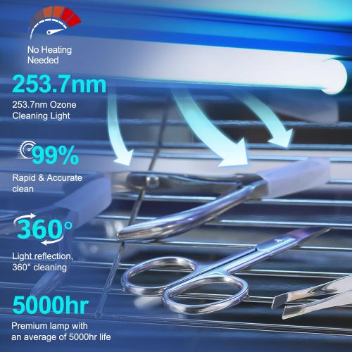 Nail Tool Cleaning Machine 12L High Capacity Cleaning Cabinet Salon Tools Cleaning Box with Touch Timer Setting for Esthetician, Manicurist, Spa, Tattoo, Barber&Salon
