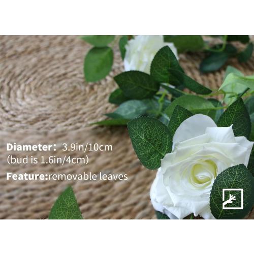 ZIFTY 5Pcs 34FT Flower Garland White Artificial Rose Vine Wedding Decor | White Fake Silk Floral Garland for Wedding Arch, Garden Tea Party Backdrop Home Room Decor Outdoor Bridal Shower Decoration