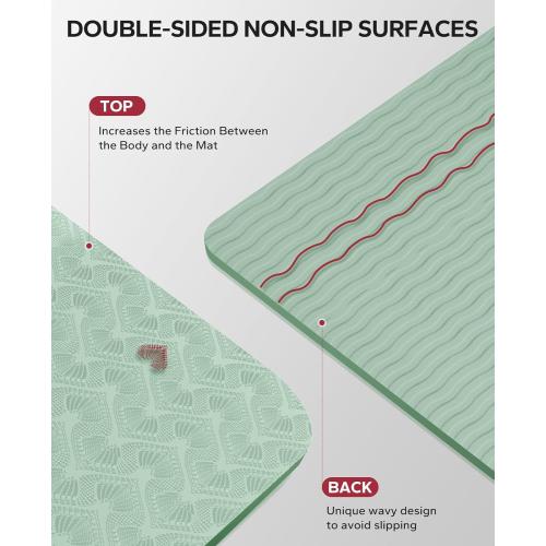 HAPBEAR Extra Large Yoga Mat - 72x48/78x54, 1/4 & 1/3 Thick, Non-Slip, Durable, Eco-Friendly, Wide Exercise Mat for Home Workouts, Yoga, Pilates, Stretching, Meditation (Barefoot Exercise)