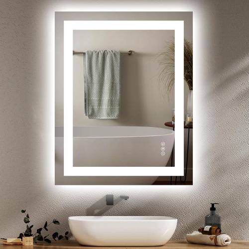 24X30 LED Bathroom Mirror with Lights, Anti-Fog, Dimmable, Backlit   Front Lit, Smart Bathroom Vanity Mirror, Memory Function, Shatterproof, Tempered Glass (Horizontal/Vertical)