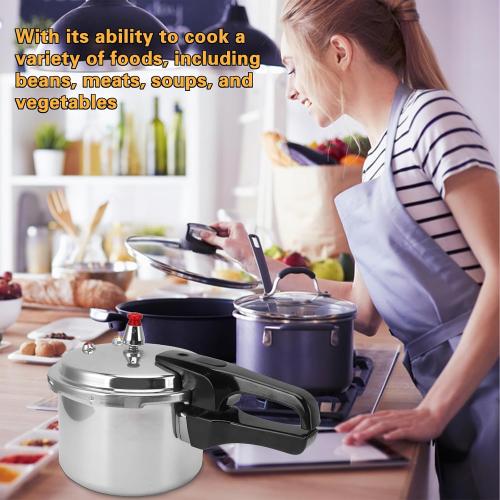 Small Pressure Cooker, Mini Aluminum Alloy Pressure Cooker with Magnetic bottom, Safety and Durable Compact Pressure Canner compatible for induction cookers and gas stoves (4L)