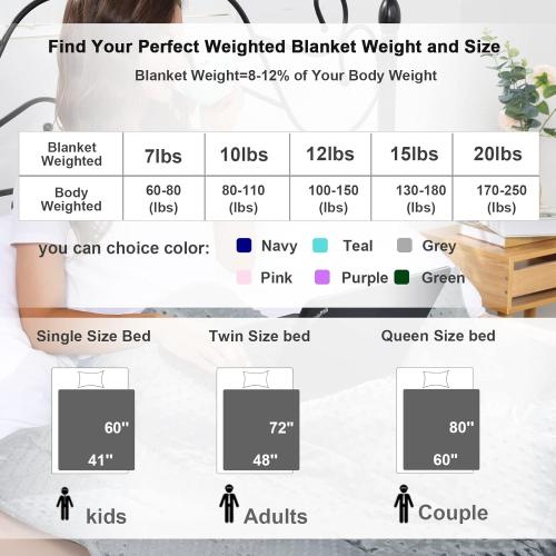 Alomidds Weighted Blanket (60x80,15lbs Queen Size - Grey), Weighted Blankets for Adults and Kids, Cooling Breathable Soft and Comfort Minky, Heavy Blanket Microfiber Material with Glass Beads