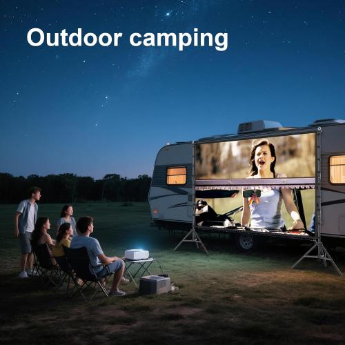 Outdoor Projector Screen and Stand，180-in Portable Projector Screen 15 FT Large Projection Scree  Wrinkle-Free Movie Screen with Carry Bag for Backyard,RVing Night,Party