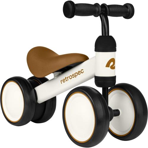 Retrospec Cricket Baby Balance Bike, 4-Wheel Ride-On Toy for Ages 12-24 Months – First Bike & Toddler Bike for 1 Year Old Boys & Girls, First Birthday Gift