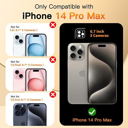 COOLQO for iPhone 14 Pro Max Case 6.7'' Upgraded 360° Spin Magnetic Stand
