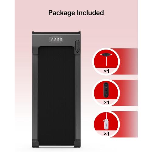 Lichico Walking Pad Under Desk Treadmill，Portable Small Treadmills for Home and Office，Super Quiet Brushless Motorized Walking Jogging Running Machine with Remote Control