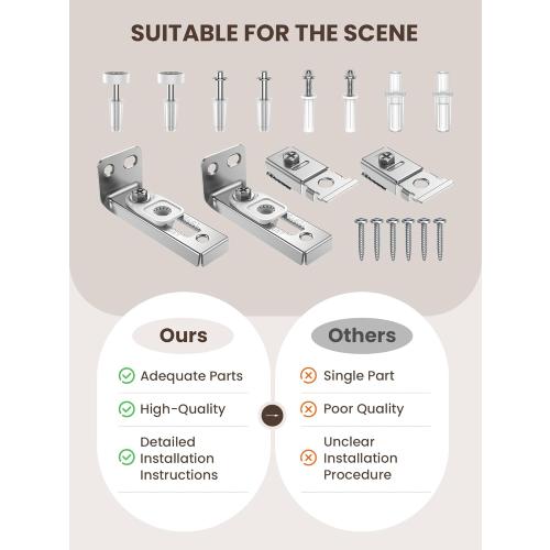 Bifold Door Hardware Repair Kit - 2 Pack Bi-fold Sliding Closet Door Hardware Kit for 7/8 to 1 Track, Folding Pocket Door Replacement Parts Set Include Top Bottom Pivots Bracket and Guide Wheel