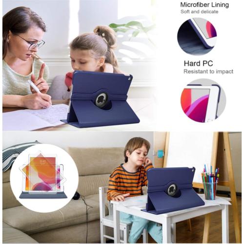 Case for ipad 9th 7th / 8th Generation 10.2 inch Model MK2K3LL/A MK2L3LL/A MK2N3LL/A, MK2P3LL/A- 360 Degree Rotating Protective Stand Cover Auto Wake Sleep (Blue)