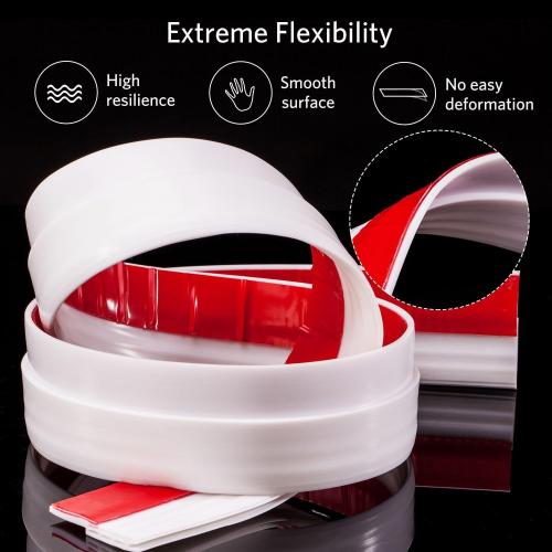 Suptikes Door Draft Stopper Under Door Sweep for Exterior & Interior Doors, Weather Stripping Door Seal, Strong Adhesive Door Sweep Soundproof Weather Stripping, 2 W x 39 L, White