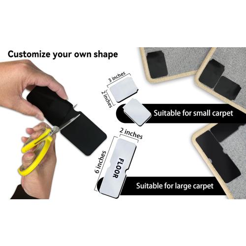 Rug Carpet Non Slip Grippers, Reusable Rug Tape Stickers Pads for Hardwood Floors and Tiles, Double Sided Carpet Grippers for Area Rugs Corners Flat, No Damaging for Floor Removable, 12Pcs