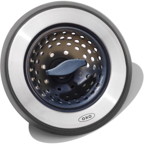 OXO Good Grips 2‑in‑1 Sink Strainer Stopper, Sink Drain Strainer for Kitchen