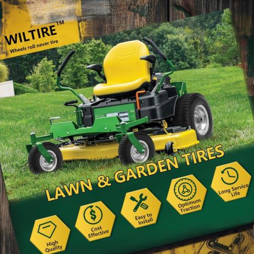 13x5.00-6 Flat Free Tire and Wheel Assemblies (2 Pack),13 x 5 x 6 Solid Rubbe Tires and Wheel for Riding Lawn Mower - With 3/4 Bushings (Extra 5/8 Bushings) and 3 Centered Hub (Gray)