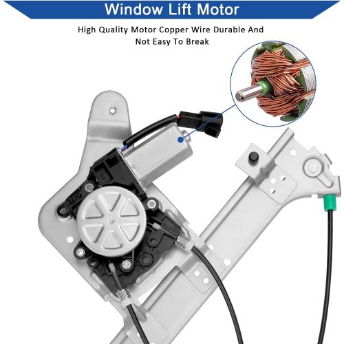 Obaee 741-578 Rear Driver Side Power Window Regulator with Motor Assembly Compatible with 2000-2007 Chevy Silverado/Tahoe/Suburban/Avalanche 1500 2500 3500, Cadillac Escalade, GMC Yukon XL/Sierra