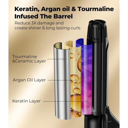 Farery Curling Iron 1 Inch & Flat Iron, 2-in-1 Europe Compact Travel Size Curling Wand, Dual Voltage Mini Hair Straightener with 4 Adjustable Temp for Short Hair
