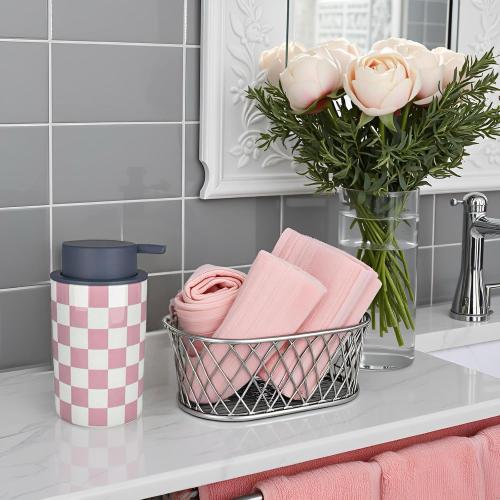 Foaming Soap Dispenser, Cute Pink Foam Hand Soap Dispenser for Bathroom Countertop, Soap Hand Dispenser for Kitchen Bathrooms- Pink Bathroom Decor