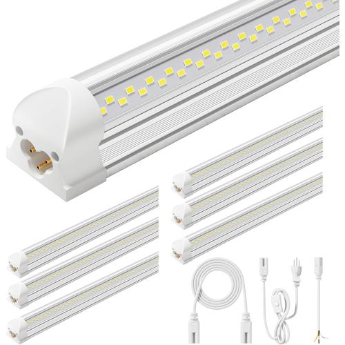 6 Pack Size 50w 4ft Led Shop Light, Super Bright 7500lm 5000k V Shape 4' Led Shop Lights, Linkable 4 Foot Led Shop Lights for Garage Warehouse, Supermarket, Basement, Barn, Storage Area