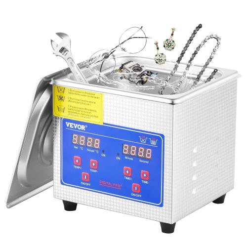 VEVOR Ultrasonic Cleaner 1.3L Professional Ultrasonic Cleaner with Digital Timer 40kHz Excellent Ultrasonic Cleaning Machine 110V for Jewelry Watch Ring Coin Diamond Eyeglasses Small Parts Cleaning