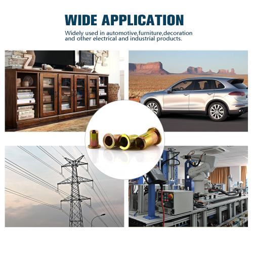 1/4-20 Rivet Nuts, Carbon Steel UNC Rivet Nut Set, Flat Head Threaded Rivets Nut Inserts for Metal(1/4-20)