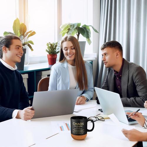 Remerry 1 Pcs Valentine's Chaos Coordinator Gifts Thank You Gift Employee Appreciation Coffee Mug Ceramic Coffee Mug Gift for Boss Manager Employee Coworker Friend Teacher Women Men (Black)