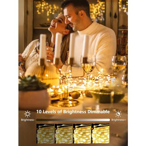 4 Pack 100 LED Fairy Lights Battery Operated with Remote, 33FT Waterproof Twinkle Lights with Timer & 8 Modes, Fairy String Light Outdoor Indoor for Bedroom Classroom DIY Christmas Decor (Warm White)