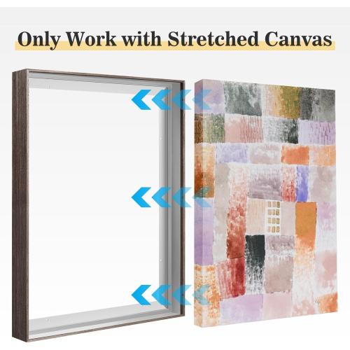 Akfado Canvas Frame for 30x40 Coastal Beachy Paintings, 1.5 Deep DIY Metal Floater Frames for Abstract Wall Art Prints, Ocean Wall Decor for Bedroom Hallway Entryway, No Glass & Back (Dark Brown)