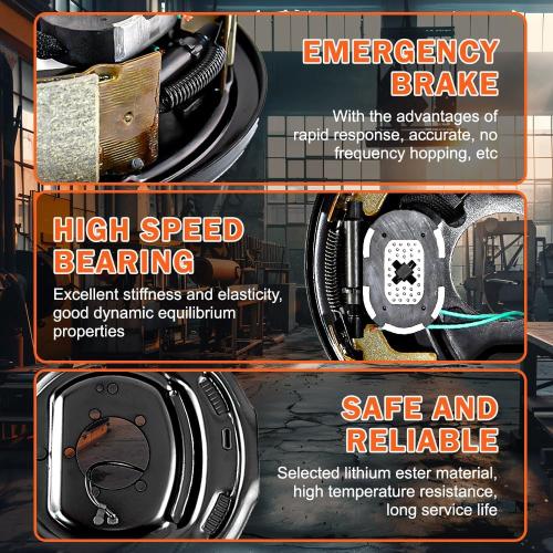12 x 2 Electric Trailer Brake Assembly,Electric and Hydraulic Trailer Brakes Kit Replacement for 5200lbs,6000lbs,7000lbs Axle Trailer 1 Pair - 023-180-00/023-181-00