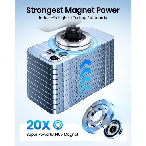 REEVAA 2025 Tesla Model Y Juniper Phone Mount for MagSafe [Strongest N55 Magnet, 3M Adhesive], Adjustable Tesla Screen Holder, Compatible with Model Y 2020-2026, MagSafe Case, iPhone Series