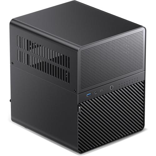 Black 9.17x10.31x11.73 JONSBO N3 Mini-ITX NAS PC Chassis, ITX Computer Case, 8HHD 1-SSDD isk Bays NAS Mini Aluminum with Steel Plate Case, Built-in 2x10cm Fan, Power Support: SFX105mm, Support 130mm CPU Cooler