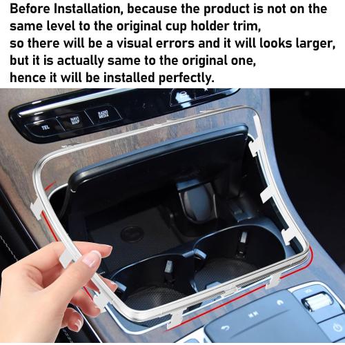 TTCR-II Compatible with Mercedes C Class W205 Cup Holder Trim 2015-2021